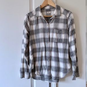 Hollister Black, White and Gray Flannel